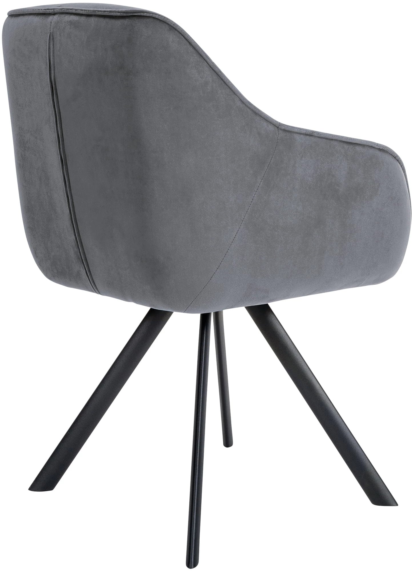 In And OutdoorMatch Eetkamerstoel Alejo - Grijs - Met Armleuningen - Fluweel - Hoogwaardige Bekleding - Comfortabele en Luxe Eetkamerstoel - Vintage Look Eetkamerstoel