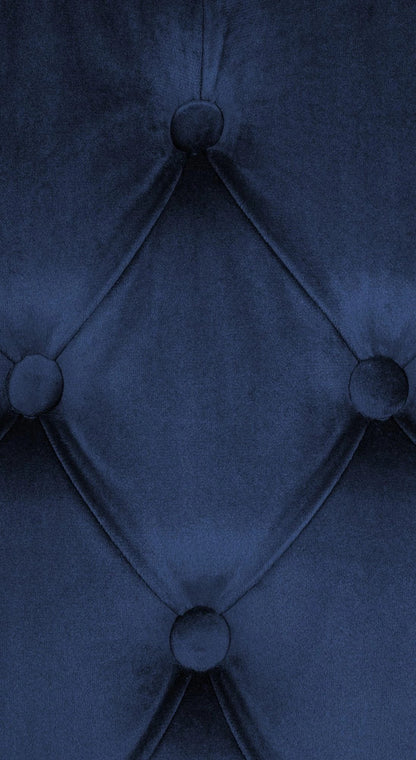 In And OutdoorMatch Eetkamerstoel Amilia - Blauw - Stof - Hoge kwaliteit bekleding - Fluwelen Eetkamerstoel - Vintage Look Eetkamerstoel