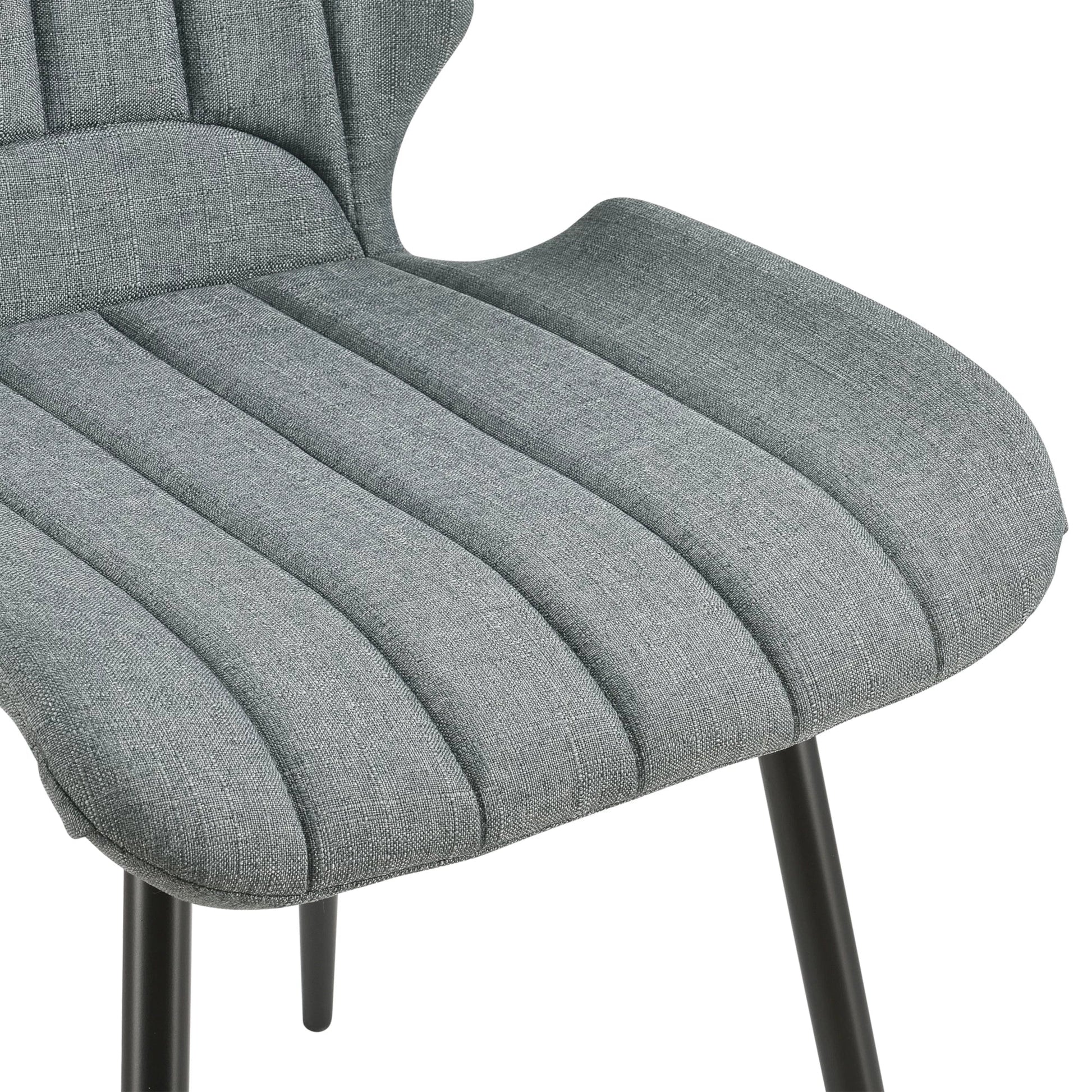 In And OutdoorMatch Eetkamerstoel Braxton - 77x57,5x46cm - Set van 6 - Stof en Metaal - Donkergrijs - Hoogwaardig design - Stijlvolle uitstraling Eetkamerstoel