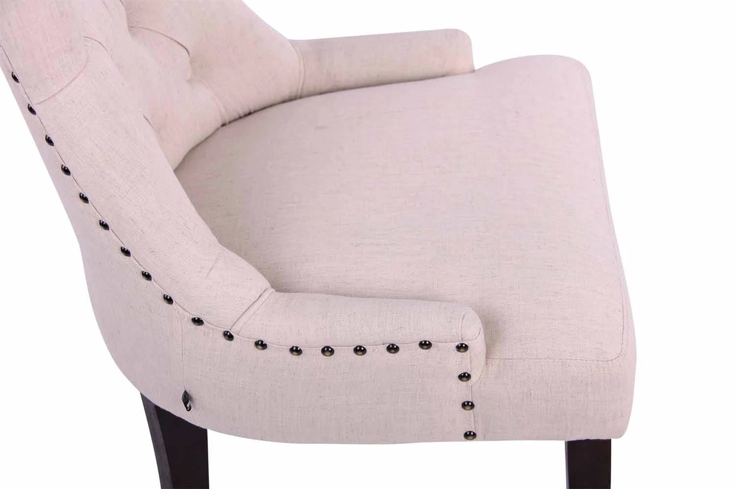 In And OutdoorMatch Eetkamerstoel Bridgette - Beige - Eetkamerstoel - Stof - Hoge kwaliteit bekleding - Vintage stijl stoel - Luxe eetkamerstoel Eetkamerstoel