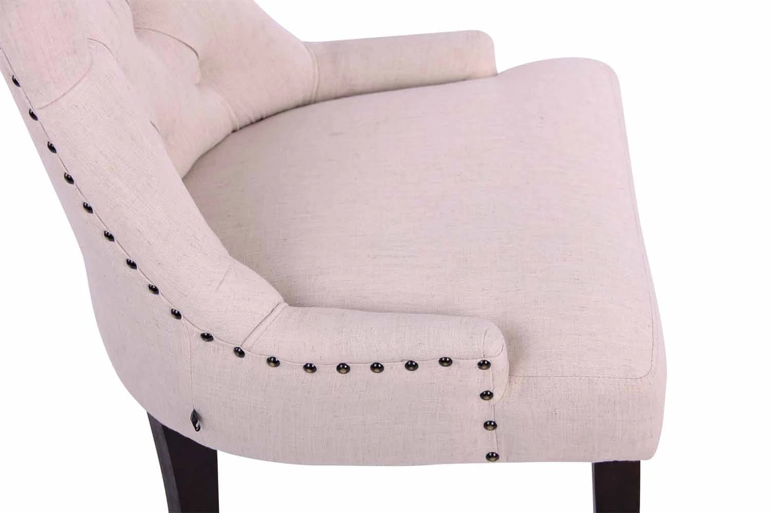 In And OutdoorMatch Eetkamerstoel Bridgette - Beige - Eetkamerstoel - Stof - Hoge kwaliteit bekleding - Vintage stijl stoel - Luxe eetkamerstoel Eetkamerstoel