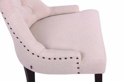 In And OutdoorMatch Eetkamerstoel Bridgette - Beige - Eetkamerstoel - Stof - Hoge kwaliteit bekleding - Vintage stijl stoel - Luxe eetkamerstoel Eetkamerstoel