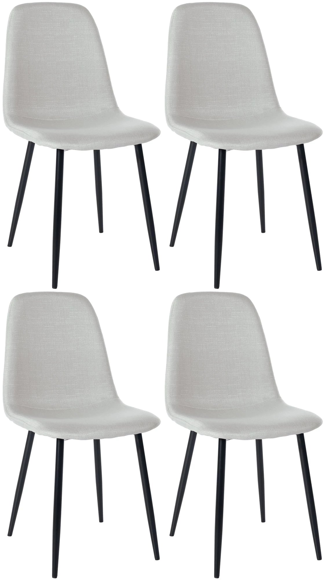 In And OutdoorMatch Eetkamerstoel Daren - Lichtgrijs - Set van 4 - Eetkamerstoel - Stof - Hoge kwaliteit bekleding - Decoratieve stoel - Stijlvolle eetkamerstoel Eetkamerstoel