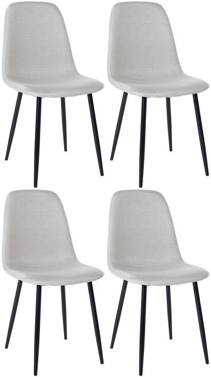In And OutdoorMatch Eetkamerstoel Daren - Lichtgrijs - Set van 4 - Eetkamerstoel - Stof - Hoge kwaliteit bekleding - Decoratieve stoel - Stijlvolle eetkamerstoel Eetkamerstoel