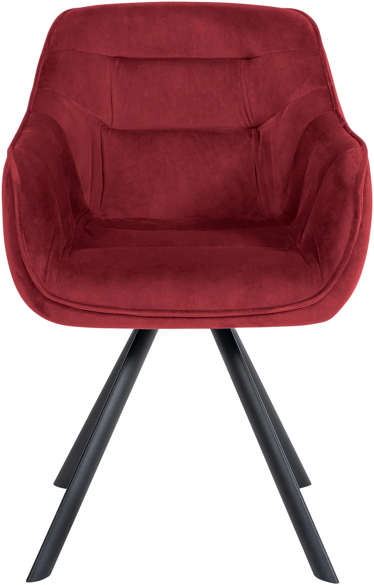 In And OutdoorMatch Eetkamerstoel Deedee - Rood - Met Armleuningen - Fluweel - Hoge Kwaliteit Bekleding - Comfortabele en Luxe Eetkamerstoel - Vintage Look Eetkamerstoel