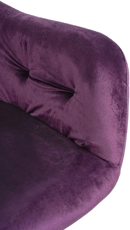 In And OutdoorMatch Eetkamerstoel Delilah - Paars - Fluweel - Hoogwaardige Bekleding - Stijlvolle Eetkamerstoel - Luxe Vintage Look Eetkamerstoel