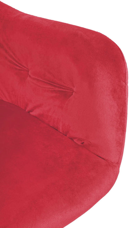 In And OutdoorMatch Eetkamerstoel Esther - Rood - Fluweel - Hoge Kwaliteit Bekleding - Luxe Eetkamerstoel - Vintage Look Eetkamerstoel