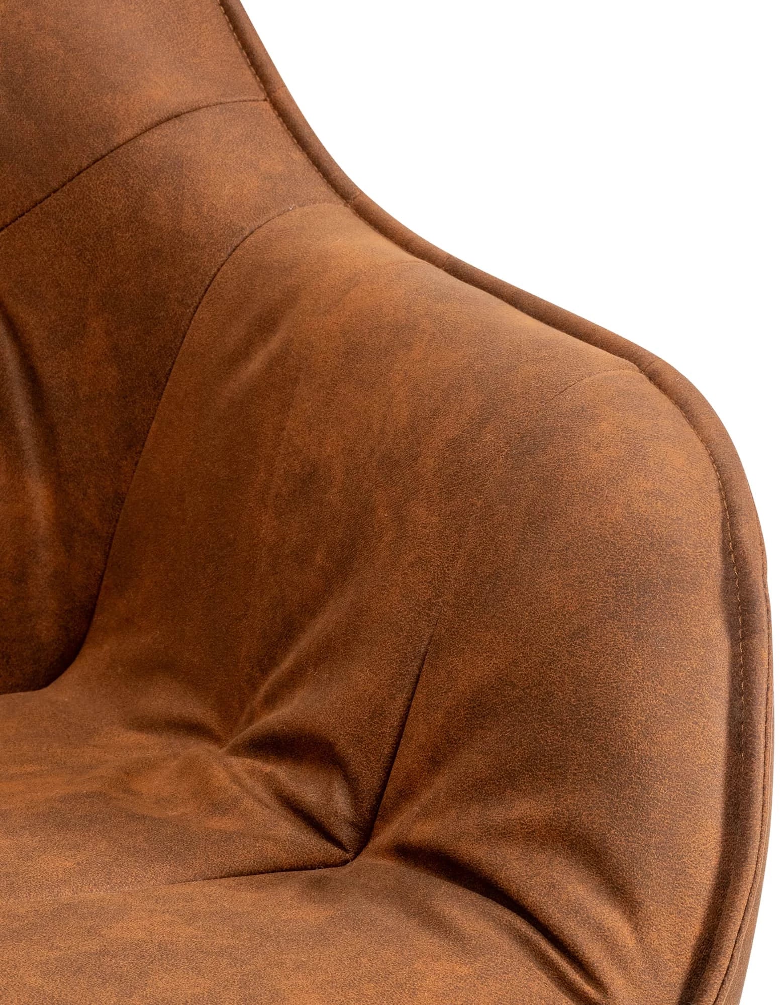 In And OutdoorMatch Eetkamerstoel Fatima - Bruin - Met Armleuningen - Fluweel - Hoge Kwaliteit Bekleding - Comfortabele en Luxe Eetkamerstoel - Vintage Look Eetkamerstoel