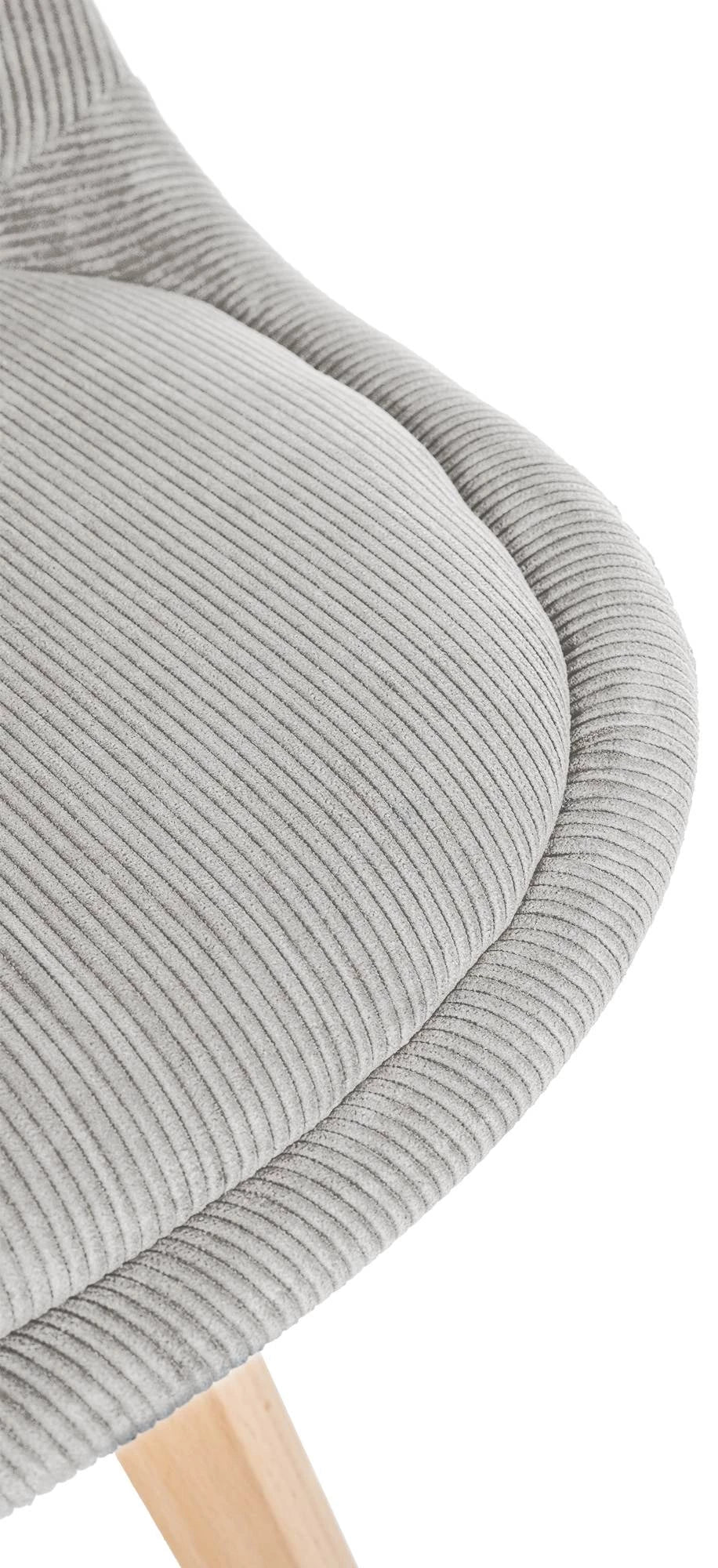 In And OutdoorMatch Eetkamerstoel Fitz - Grijs - Set van 4 - Snoer - Hoogwaardige bekleding - Luxe eetkamerstoel - Moderne look - Robuust houten frame Eetkamerstoel