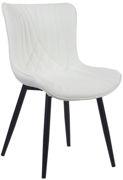 In And OutdoorMatch Eetkamerstoel Gideon - Wit - Kunstleer - Hoogwaardige Bekleding - Luxe Eetkamerstoel - Moderne Look Eetkamerstoel