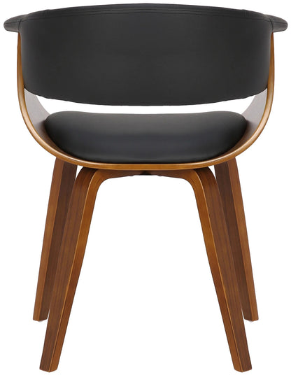 In And OutdoorMatch Eetkamerstoel Hiram - Zwart en Walnoot - Set van 2 - Kunstleer - Hoogwaardige bekleding - Luxe eetkamerstoelen - Moderne uitstraling Eetkamerstoel