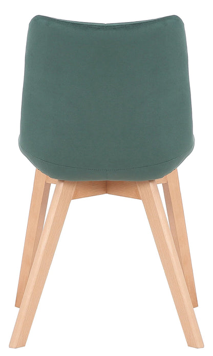 In And OutdoorMatch Eetkamerstoel Jurriaan - Groen - Eetkamerstoel - Fluweel - Hoogwaardige Bekleding - Decoratieve Stoel - Stijlvolle Eetkamerstoel Eetkamerstoel