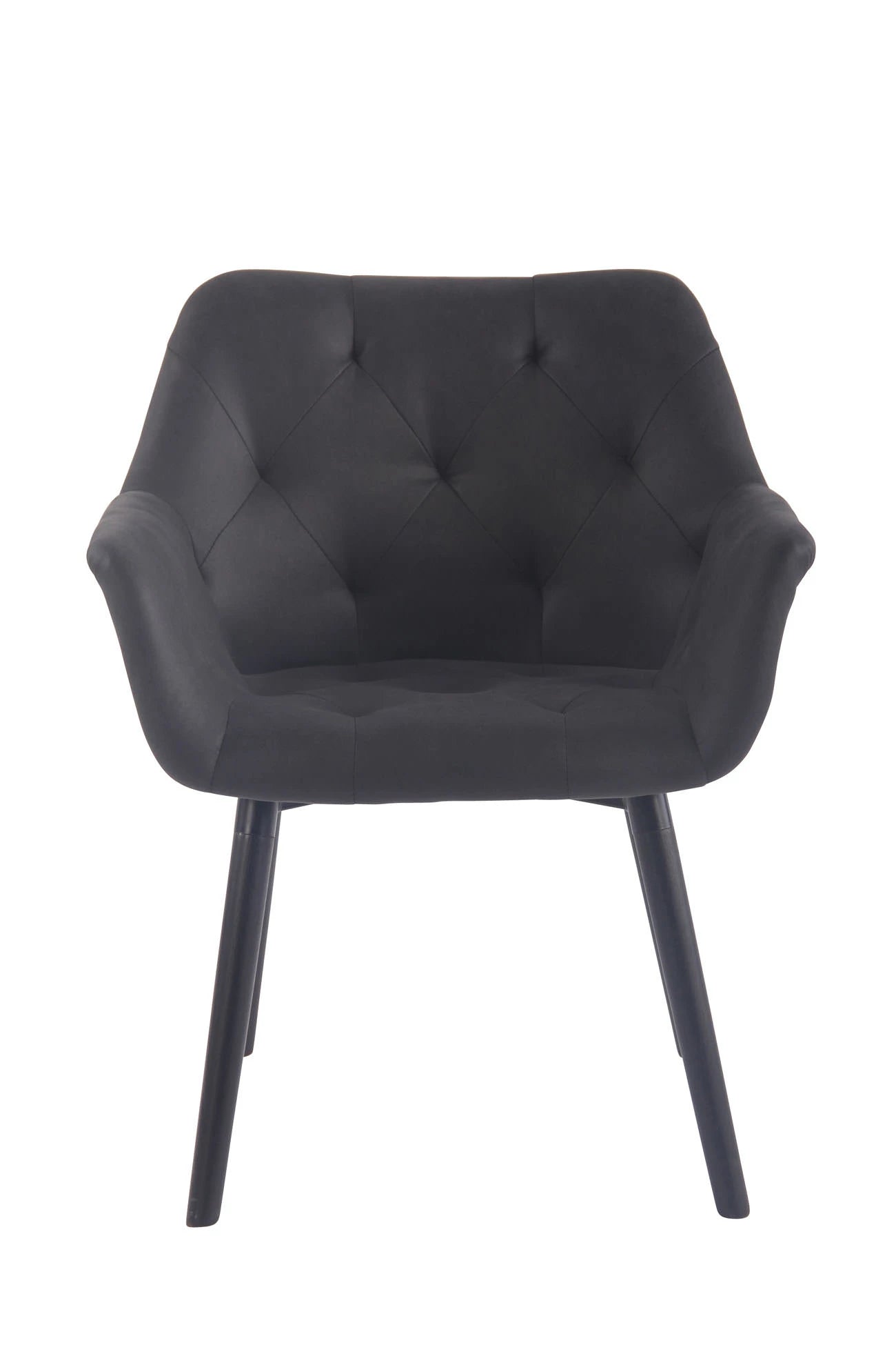 In And OutdoorMatch Eetkamerstoel Katiuska - Zwart - Eetkamerstoel - Kunstleer - Hoge kwaliteit bekleding - Vintage stijl stoel - Luxe eetkamerstoel Eetkamerstoel