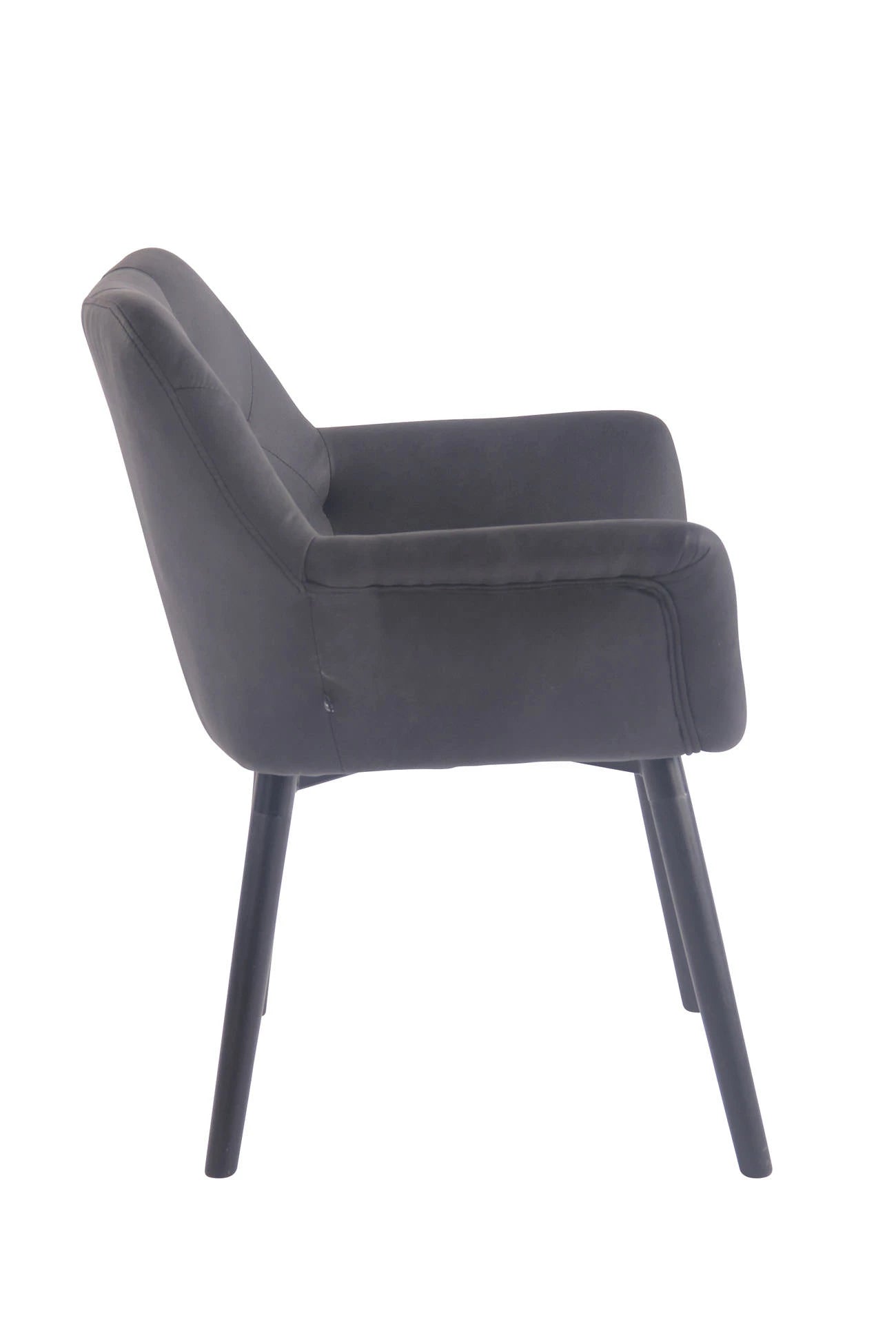 In And OutdoorMatch Eetkamerstoel Katiuska - Zwart - Eetkamerstoel - Kunstleer - Hoge kwaliteit bekleding - Vintage stijl stoel - Luxe eetkamerstoel Eetkamerstoel