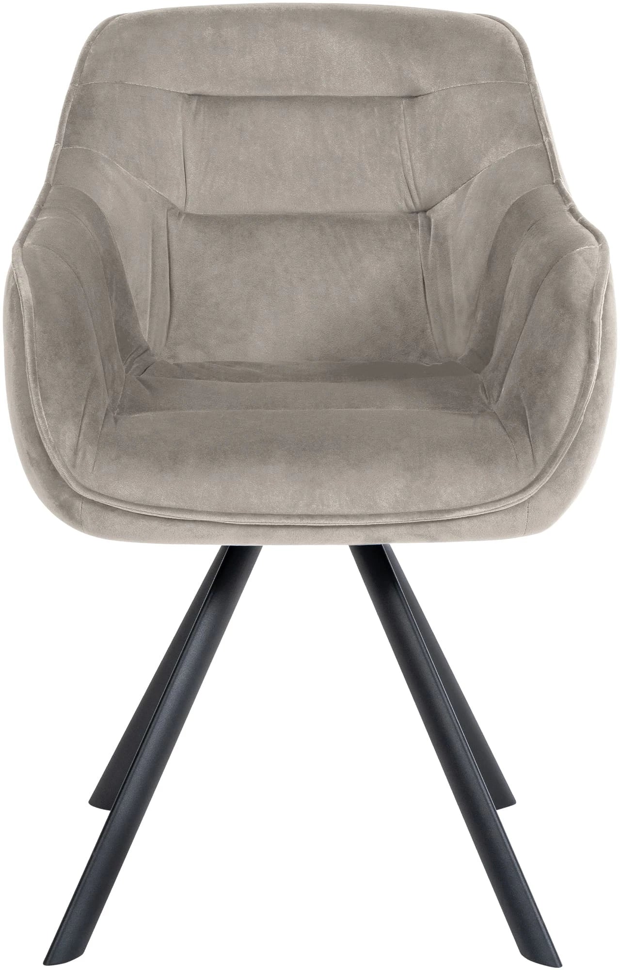 In And OutdoorMatch Eetkamerstoel Liselot - Lichtgrijs - Met Armleuningen - Fluweel - Hoge Kwaliteit Bekleding - Comfortabele en Luxe Eetkamerstoel - Vintage Look Eetkamerstoel