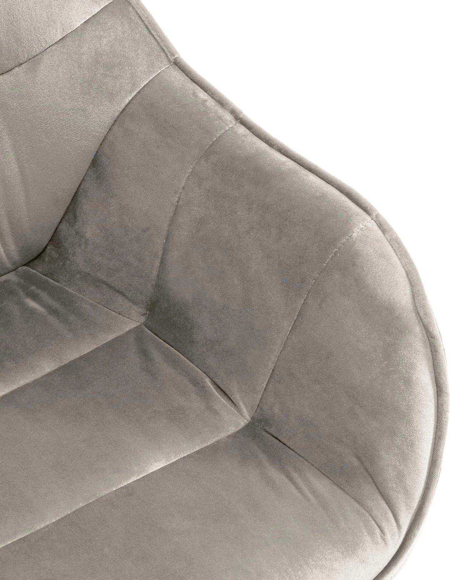 In And OutdoorMatch Eetkamerstoel Liselot - Lichtgrijs - Met Armleuningen - Fluweel - Hoge Kwaliteit Bekleding - Comfortabele en Luxe Eetkamerstoel - Vintage Look Eetkamerstoel