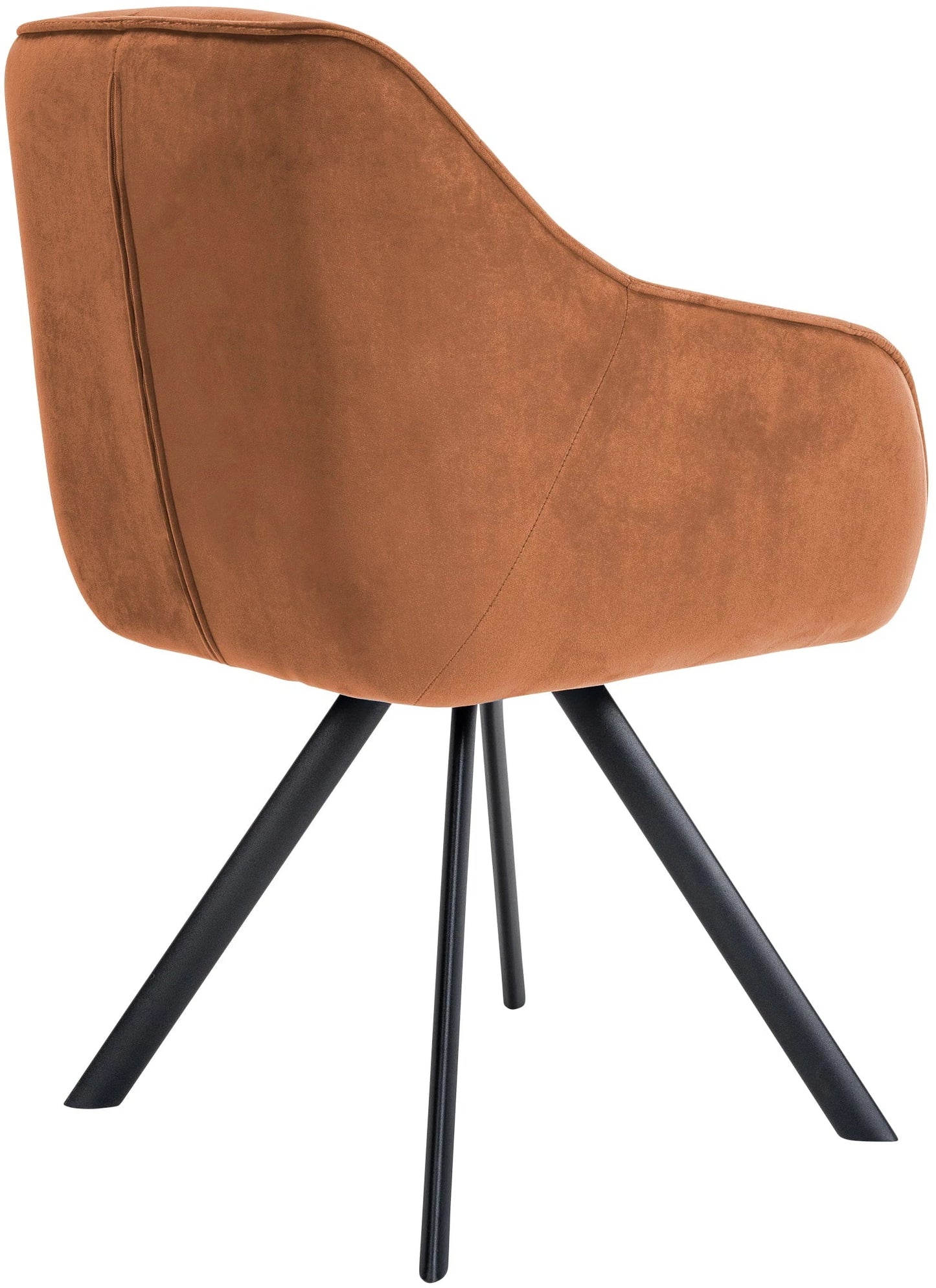 In And OutdoorMatch Eetkamerstoel Luisina - Bruin - Met Armleuningen - Fluweel - Hoge Kwaliteit Bekleding - Comfortabele en Luxe Eetkamerstoel - Vintage Look Eetkamerstoel