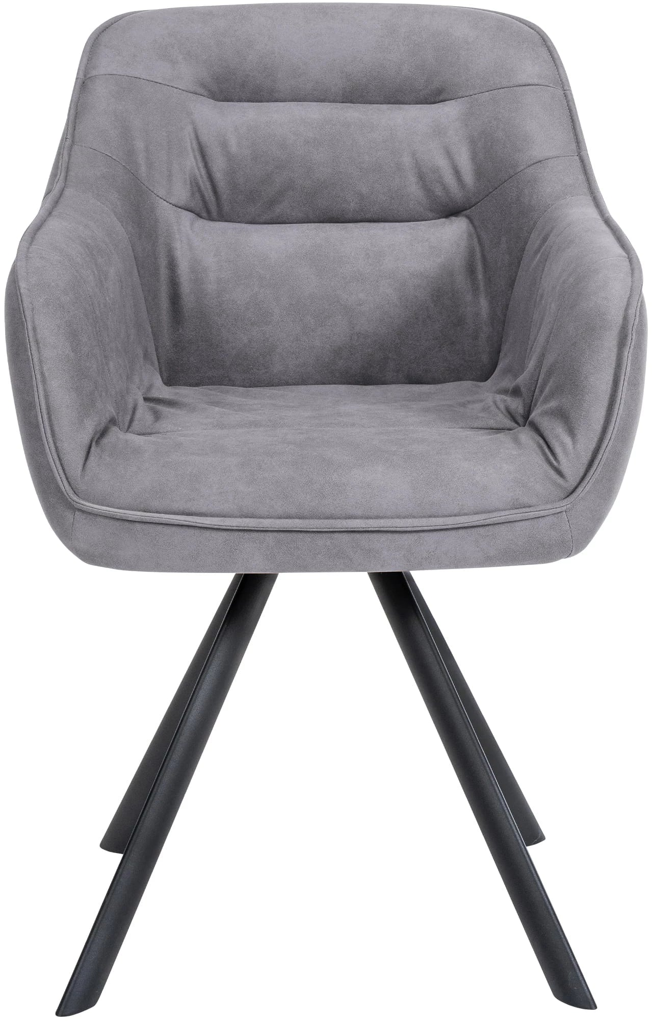 In And OutdoorMatch Eetkamerstoel Lukas - Lichtgrijs - Met Armleuningen - Fluweel - Hoogwaardige Bekleding - Comfortabele en Luxe Eetkamerstoel - Vintage Look Eetkamerstoel