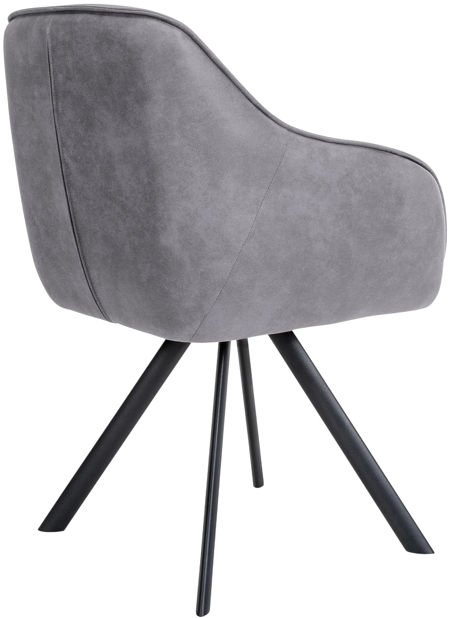 In And OutdoorMatch Eetkamerstoel Lukas - Lichtgrijs - Met Armleuningen - Fluweel - Hoogwaardige Bekleding - Comfortabele en Luxe Eetkamerstoel - Vintage Look Eetkamerstoel