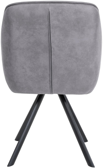 In And OutdoorMatch Eetkamerstoel Lukas - Lichtgrijs - Met Armleuningen - Fluweel - Hoogwaardige Bekleding - Comfortabele en Luxe Eetkamerstoel - Vintage Look Eetkamerstoel