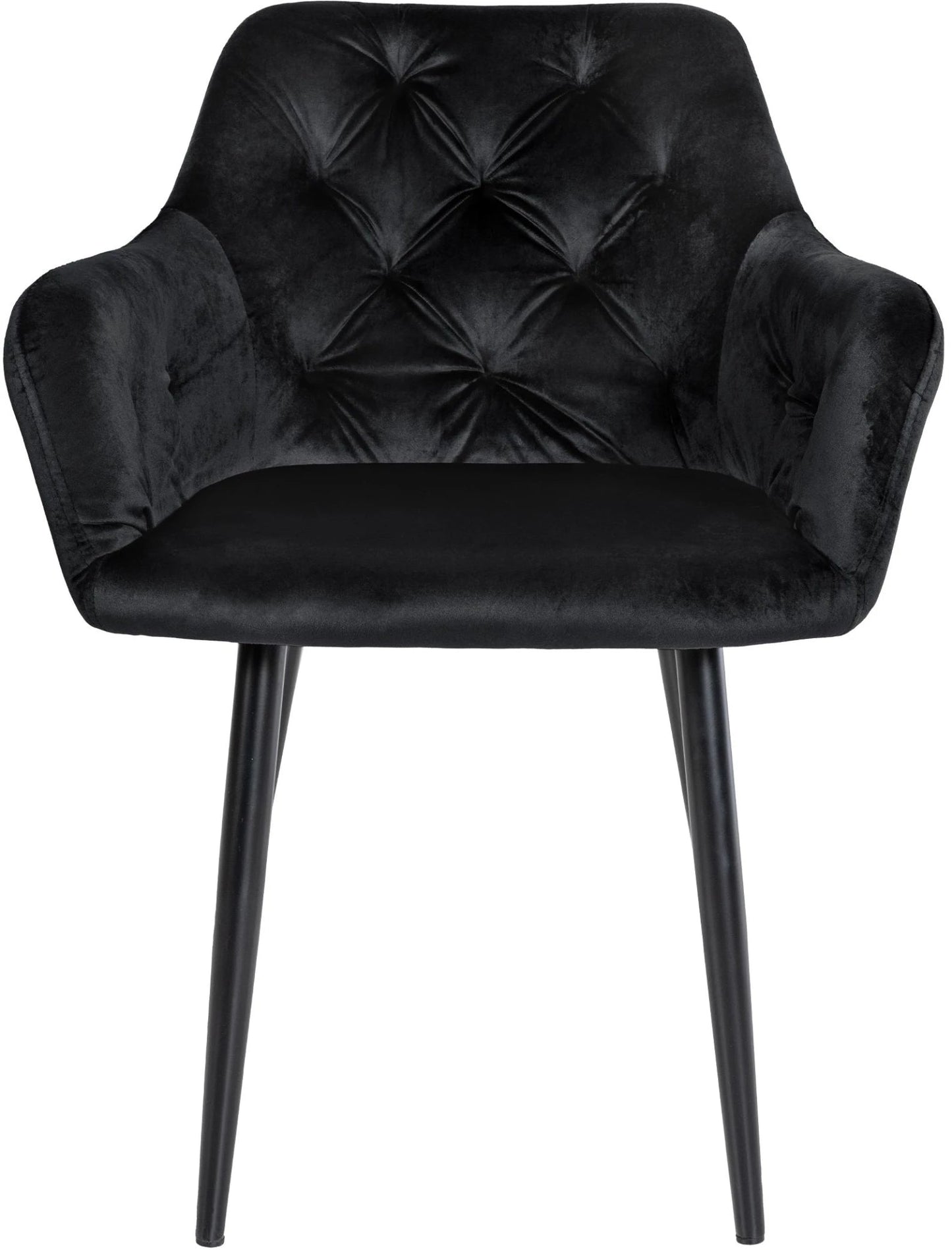 In And OutdoorMatch Eetkamerstoel Marisela - Zwart - Fluweel - Hoge Kwaliteit Bekleding - Luxe Eetkamerstoel - Vintage Look Eetkamerstoel