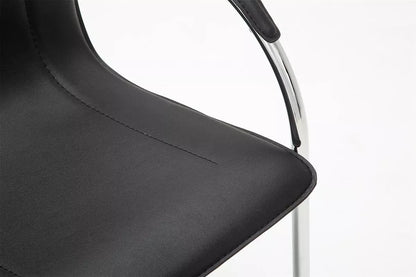 In And OutdoorMatch Eetkamerstoel Moses - Zwart - Chroom frame - Kunstleer - deluxe Eetkamerstoel