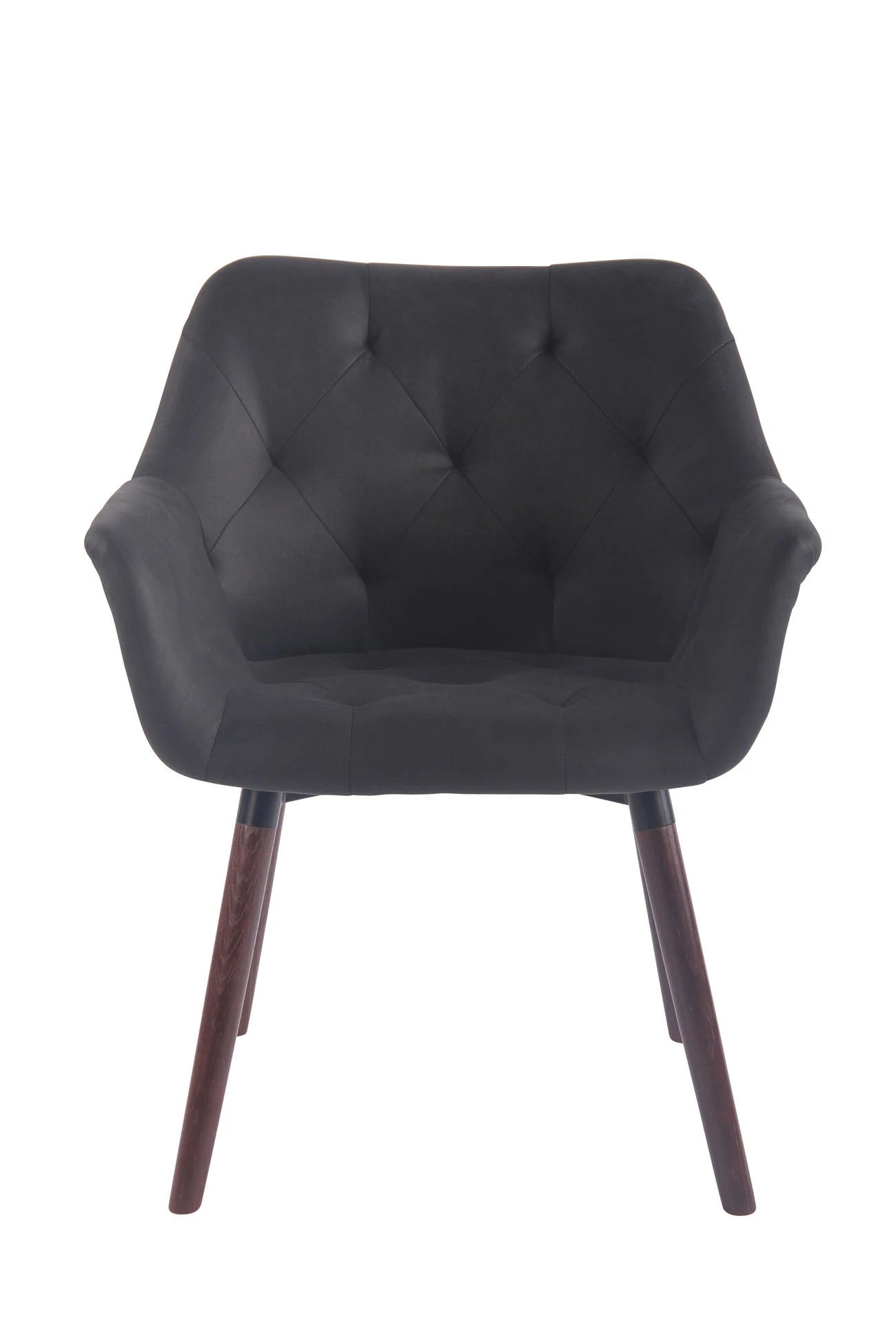 In And OutdoorMatch Eetkamerstoel Paulina - Donkergrijs - Eetkamerstoel - Kunstleer - Hoge kwaliteit bekleding - Vintage stijl stoel - Luxe eetkamerstoel Eetkamerstoel