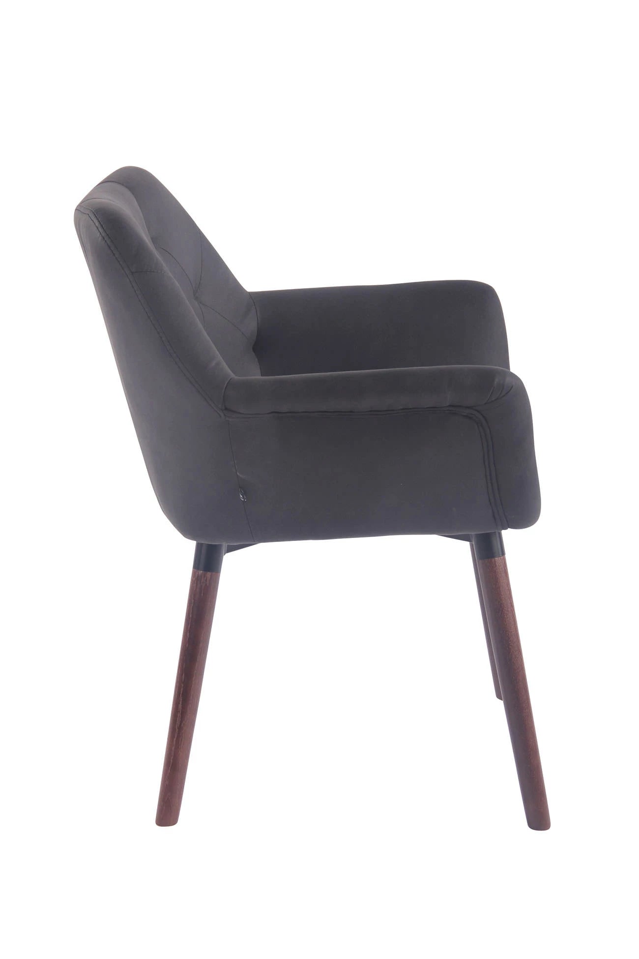 In And OutdoorMatch Eetkamerstoel Paulina - Donkergrijs - Eetkamerstoel - Kunstleer - Hoge kwaliteit bekleding - Vintage stijl stoel - Luxe eetkamerstoel Eetkamerstoel