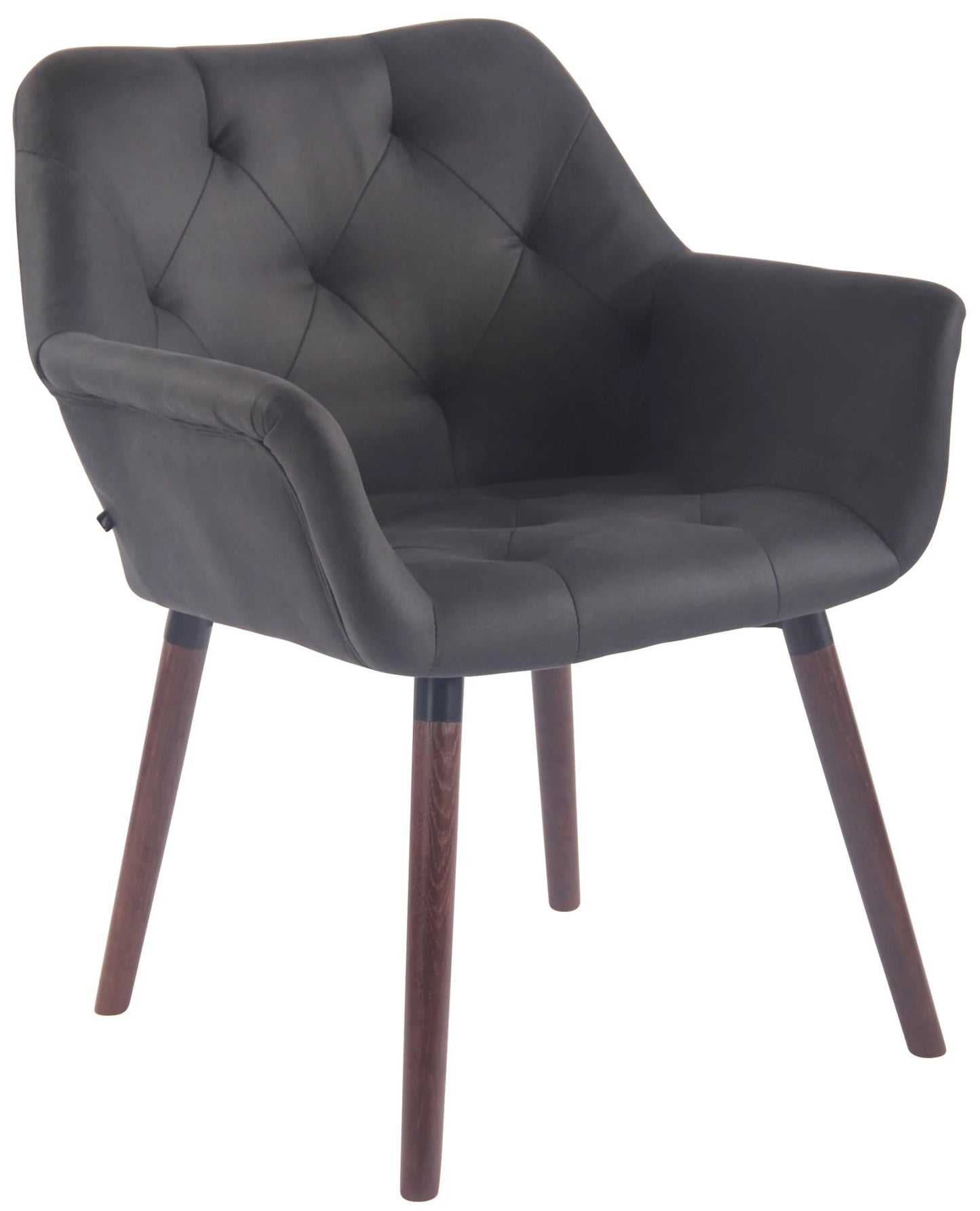 In And OutdoorMatch Eetkamerstoel Paulina - Donkergrijs - Eetkamerstoel - Kunstleer - Hoge kwaliteit bekleding - Vintage stijl stoel - Luxe eetkamerstoel Eetkamerstoel