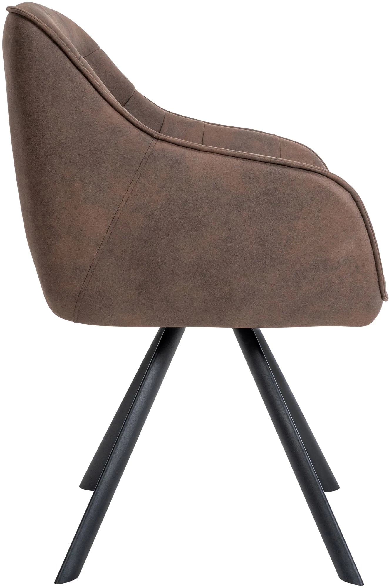 In And OutdoorMatch Eetkamerstoel Rafaela - Bruin - Met Armleuningen - Fluweel - Hoge Kwaliteit Bekleding - Comfortabele en Luxe Eetkamerstoel - Vintage Look Eetkamerstoel