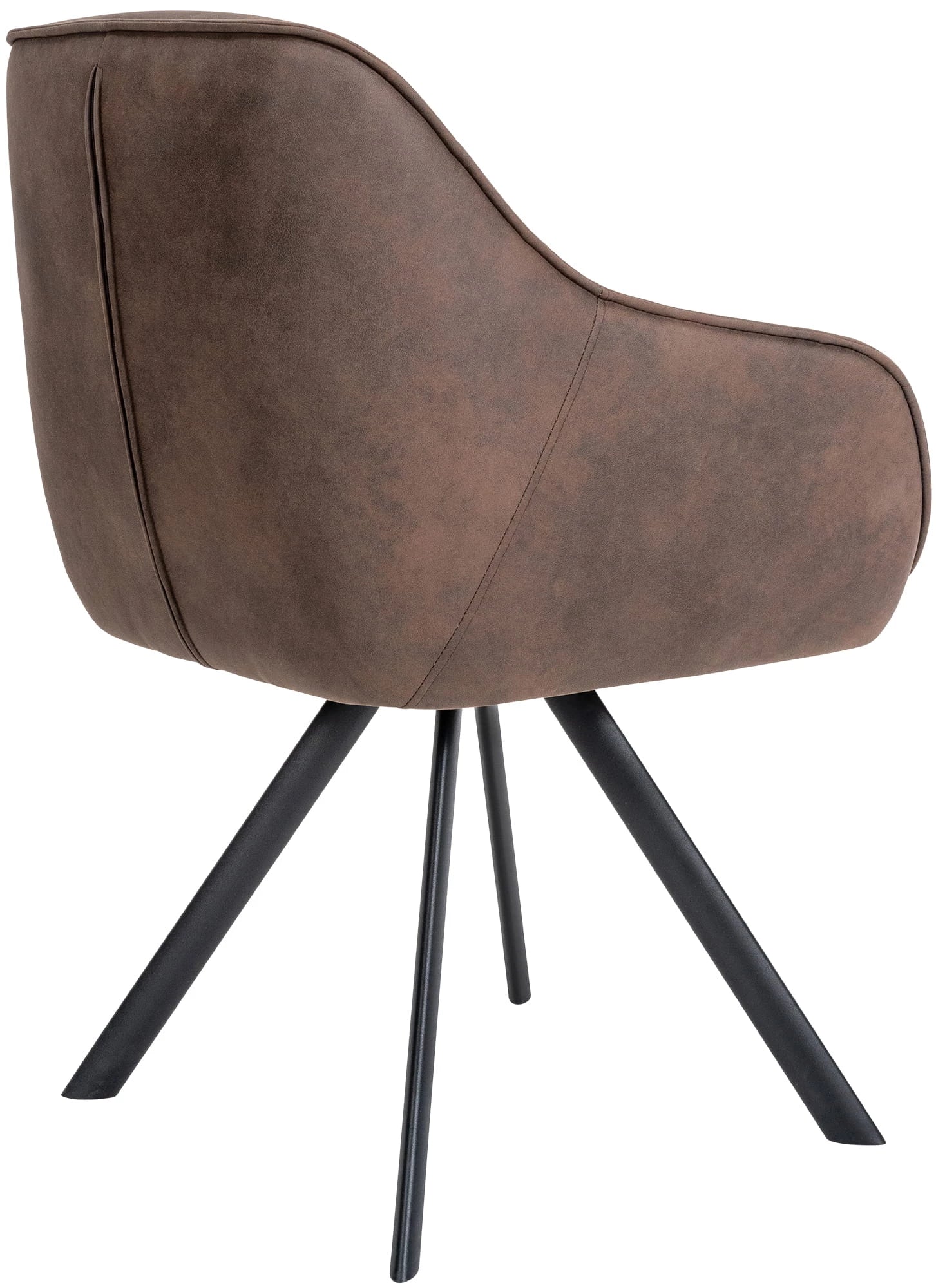 In And OutdoorMatch Eetkamerstoel Rafaela - Bruin - Met Armleuningen - Fluweel - Hoge Kwaliteit Bekleding - Comfortabele en Luxe Eetkamerstoel - Vintage Look Eetkamerstoel