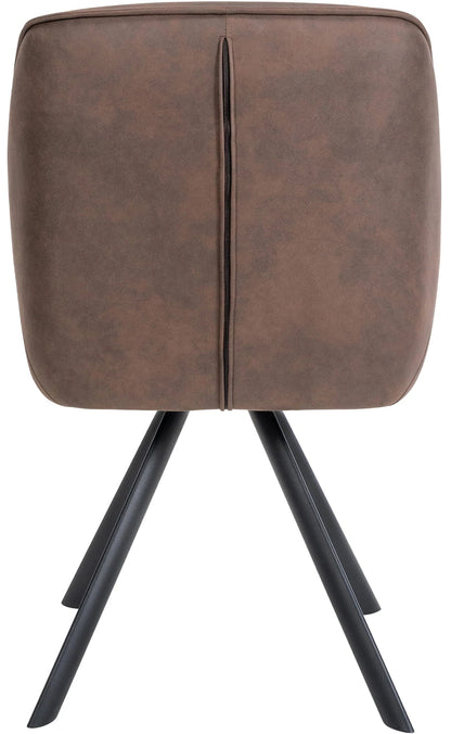 In And OutdoorMatch Eetkamerstoel Rafaela - Bruin - Met Armleuningen - Fluweel - Hoge Kwaliteit Bekleding - Comfortabele en Luxe Eetkamerstoel - Vintage Look Eetkamerstoel