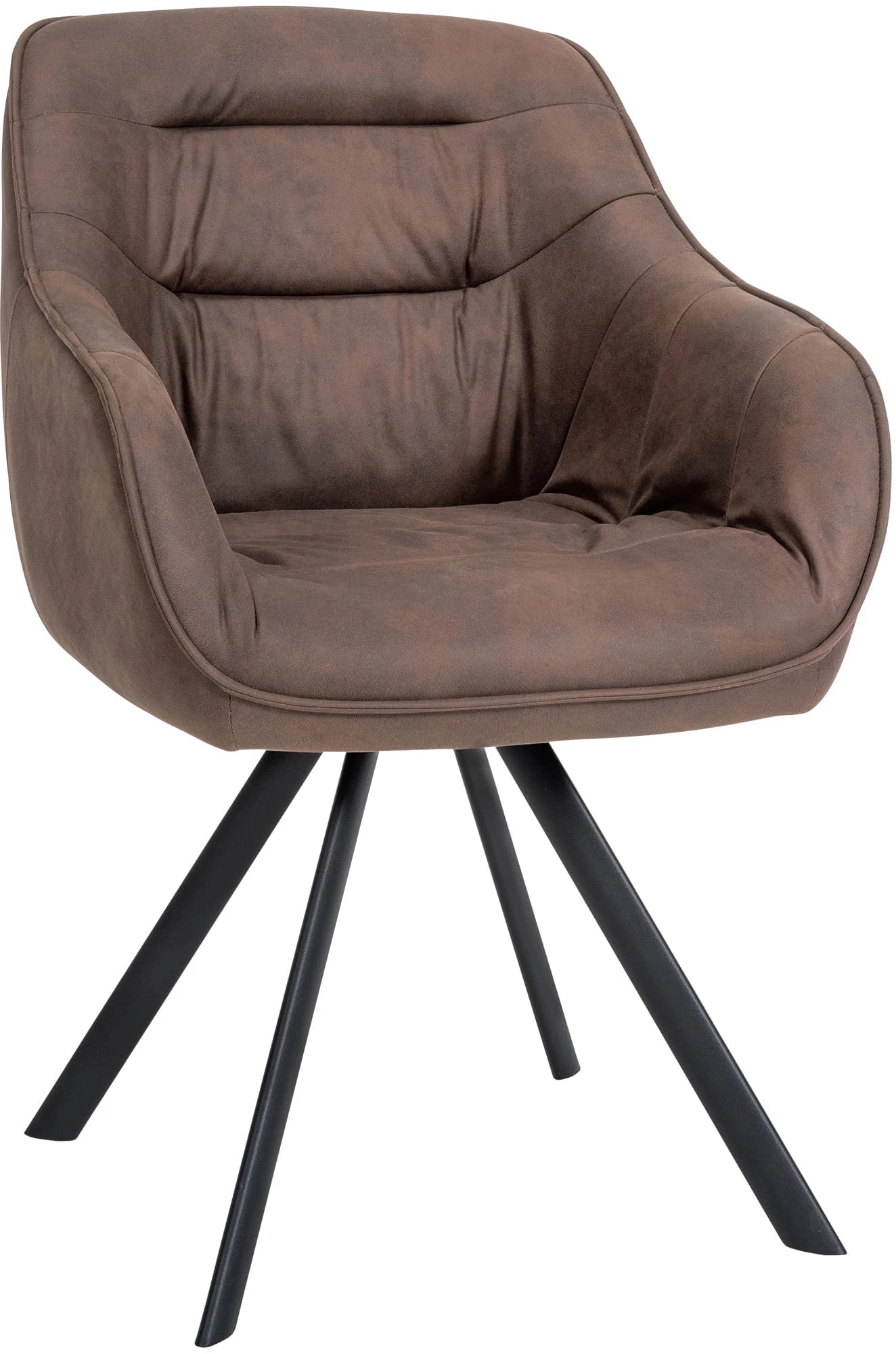 In And OutdoorMatch Eetkamerstoel Rafaela - Bruin - Met Armleuningen - Fluweel - Hoge Kwaliteit Bekleding - Comfortabele en Luxe Eetkamerstoel - Vintage Look Eetkamerstoel