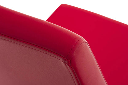 In And OutdoorMatch Eetkamerstoel Rodolph - Rood - Set van 2 - Kunstleer - Hoogwaardige bekleding - Luxe eetkamerstoelen - Moderne look Eetkamerstoel