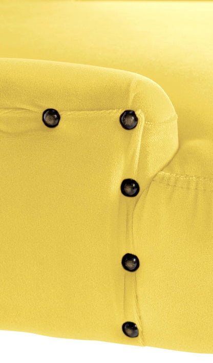 In And OutdoorMatch Eetkamerstoel Sabrina - Geel - Fluweel - Hoogwaardige bekleding - Tijdloze eetkamerstoel - Antiek Look Eetkamerstoel