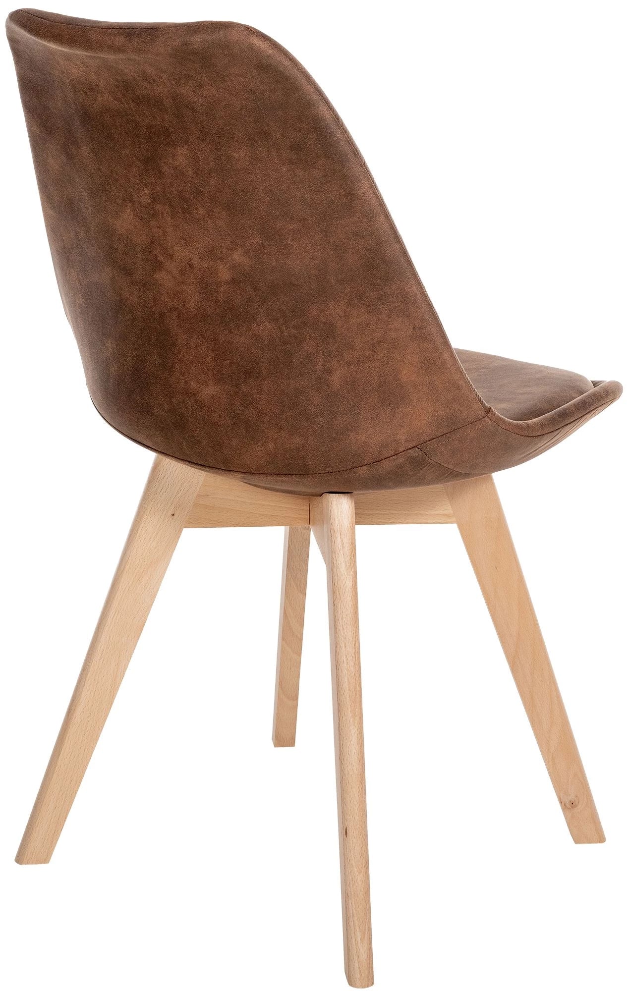 In And OutdoorMatch Eetkamerstoel Shannen - Set van 4 - Kunstleer - Hoogwaardige bekleding - Luxe Eetkamerstoel - Vintage Look - Robuust Houten Frame Eetkamerstoel