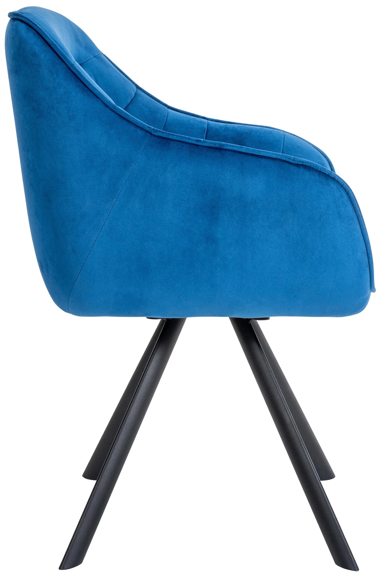 In And OutdoorMatch Eetkamerstoel Tamika - Blauw - Met Armleuningen - Fluweel - Hoge Kwaliteit Bekleding - Comfortabele en Luxe Eetkamerstoel - Vintage Look Eetkamerstoel