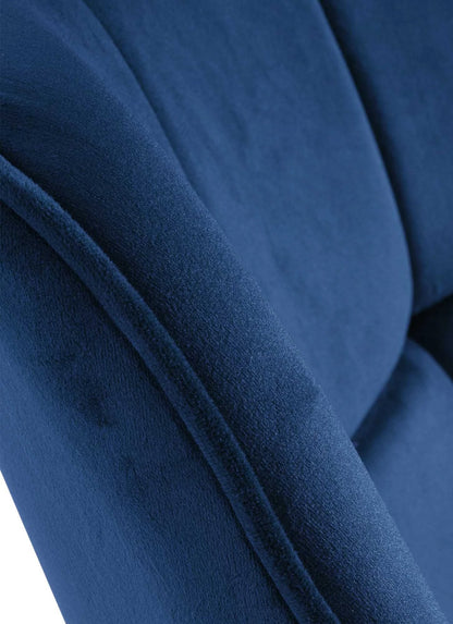In And OutdoorMatch Eetkamerstoel Valentijn - Blauw - Fluweel - Hoogwaardige bekleding - Stijlvolle eetkamerstoel - Luxe en moderne uitstraling Eetkamerstoel