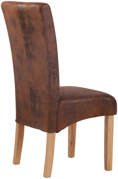 In And OutdoorMatch Eetkamerstoel Yaritza - Bruin - Eetkamerstoel - Ash houten frame - Hoge kwaliteit bekleding - Vintage stijl stoel - Stijlvolle eetkamerstoel Eetkamerstoel