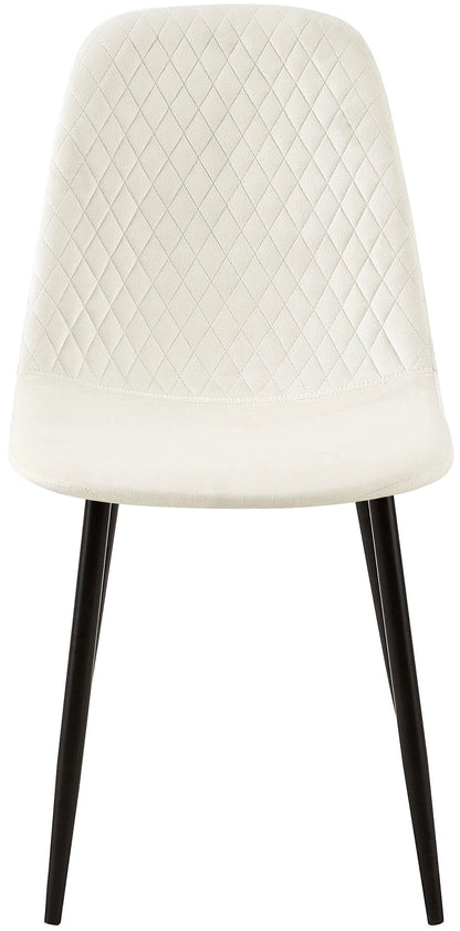 In And OutdoorMatch Eetkamerstoel Zella - Wit - Stof - Hoge kwaliteit bekleding - Fluwelen Eetkamerstoel - Stijlvolle uitstraling Eetkamerstoel