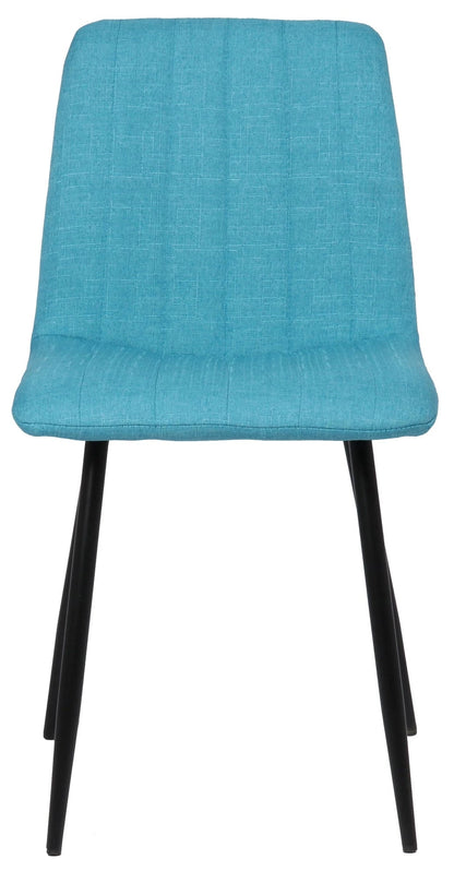 In And OutdoorMatch Eetkamerstoelen Alexa - Blauw - Set van 4 - Stof - Hoge kwaliteit bekleding - Decoratieve eetkamerstoel - Stabiel metalen frame Eetkamerstoel