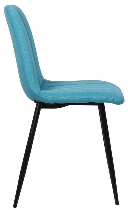 In And OutdoorMatch Eetkamerstoelen Alexa - Blauw - Set van 4 - Stof - Hoge kwaliteit bekleding - Decoratieve eetkamerstoel - Stabiel metalen frame Eetkamerstoel