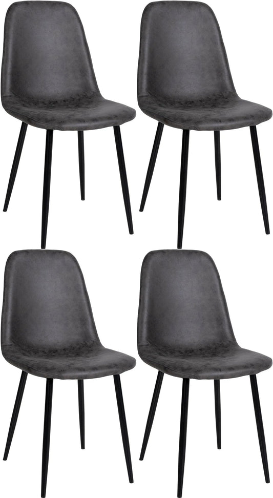 In And OutdoorMatch Eetkamerstoelen Billy - Set van 4 - Kunstleer - Hoogwaardige bekleding - Stijlvolle eetkamerstoelen - Luxe uitstraling Eetkamerstoel