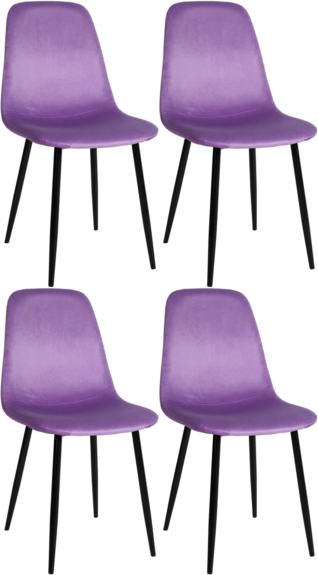 In And OutdoorMatch Eetkamerstoelen Charla - Paars - Set van 4 - Fluweel - Hoogwaardige bekleding - Stijlvolle eetkamerstoelen - Luxe uitstraling Eetkamerstoel