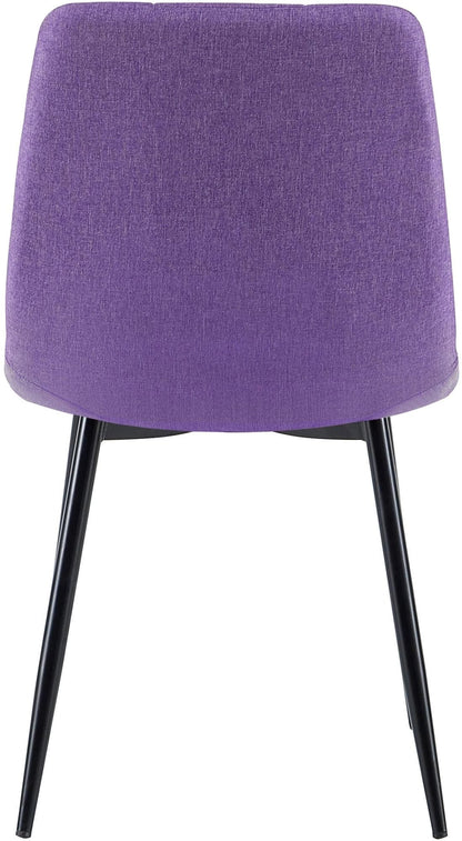 In And OutdoorMatch Eetkamerstoelen Cohen - Paars - Set van 4 - Stof - Hoge kwaliteit bekleding - Luxe eetkamerstoelen - Moderne look Eetkamerstoel