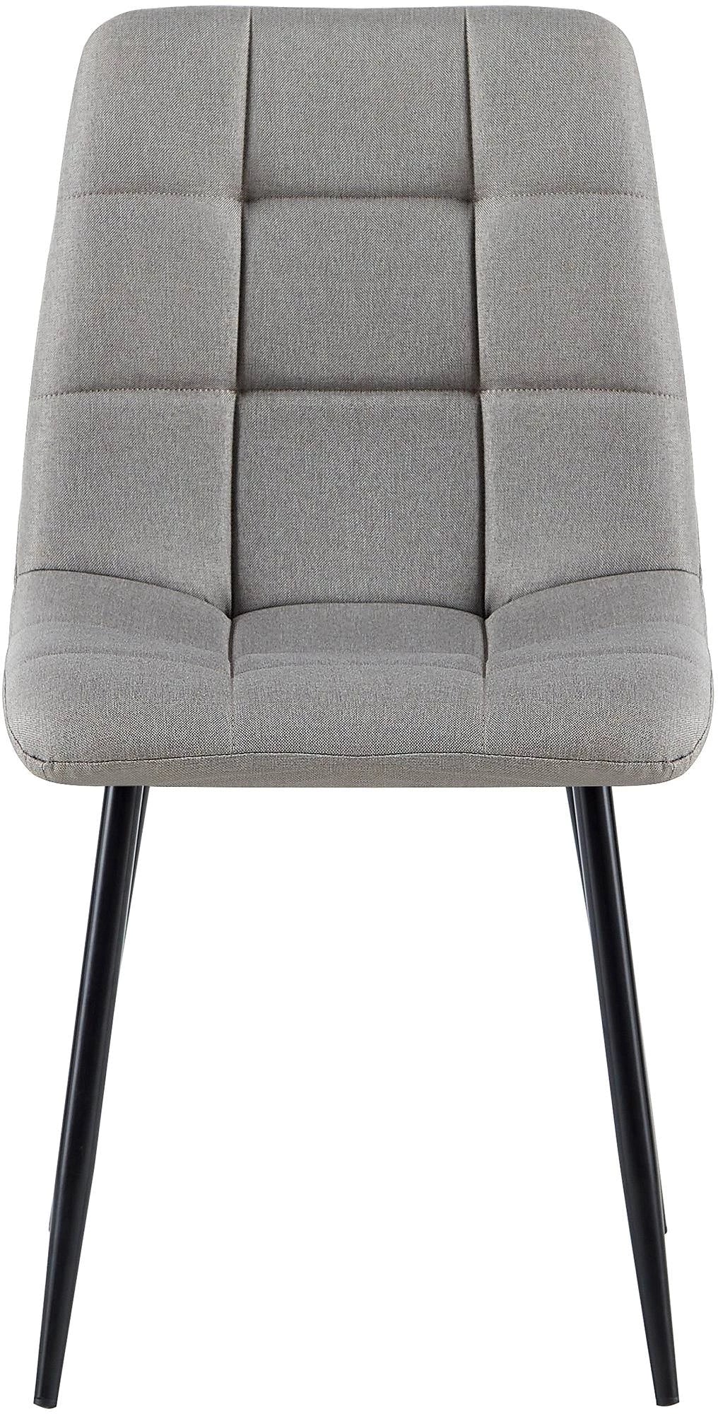 In And OutdoorMatch Eetkamerstoelen Elvis- Grijs - Set van 4 - Stof - Hoge kwaliteit bekleding - Luxe eetkamerstoelen - Moderne look Eetkamerstoel