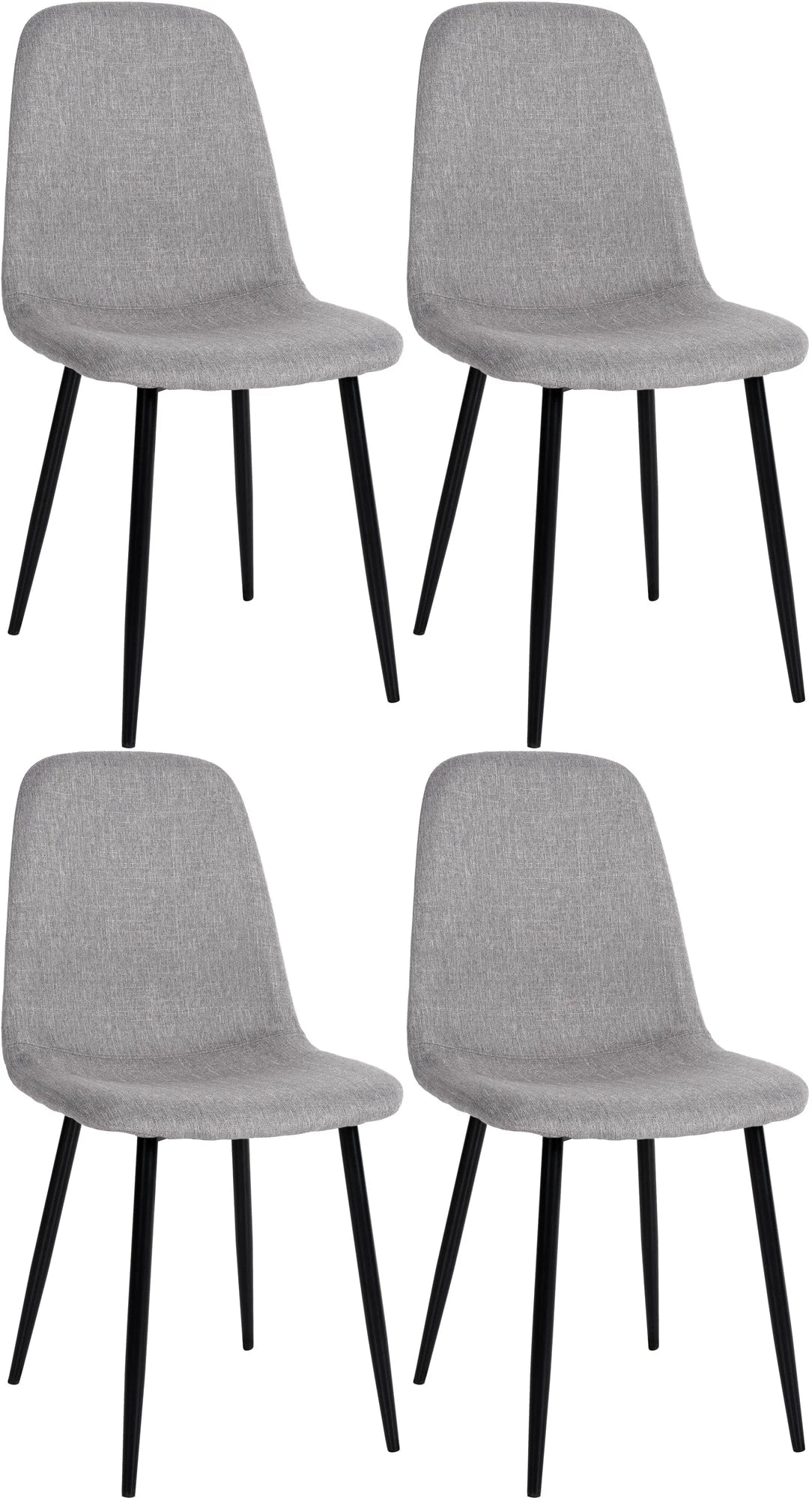 In And OutdoorMatch Eetkamerstoelen Fenton - Grijs - Set van 4 - Fluweel - Hoogwaardige bekleding - Stijlvolle eetkamerstoelen - Luxe uitstraling Eetkamerstoel