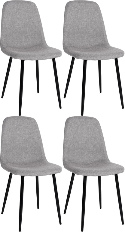 In And OutdoorMatch Eetkamerstoelen Fenton - Grijs - Set van 4 - Fluweel - Hoogwaardige bekleding - Stijlvolle eetkamerstoelen - Luxe uitstraling Eetkamerstoel