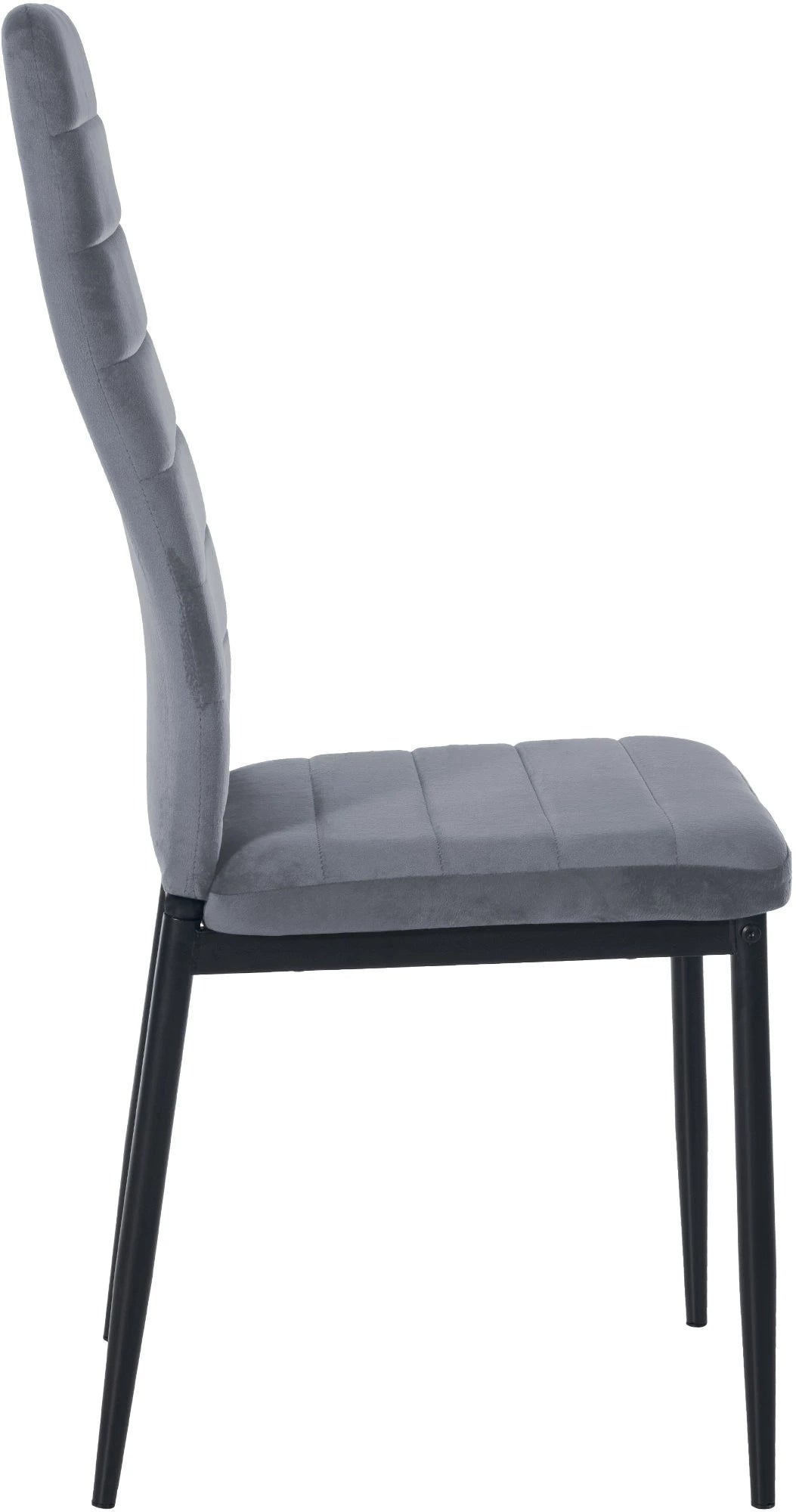 In And OutdoorMatch Eetkamerstoelen Joanie - Grijs - Set van 4 - Fluweel - Hoogwaardige bekleding - Luxe eetkamerstoelen - Stijlvolle uitstraling Eetkamerstoel