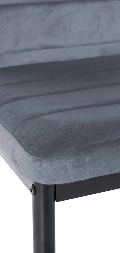 In And OutdoorMatch Eetkamerstoelen Joanie - Grijs - Set van 4 - Fluweel - Hoogwaardige bekleding - Luxe eetkamerstoelen - Stijlvolle uitstraling Eetkamerstoel